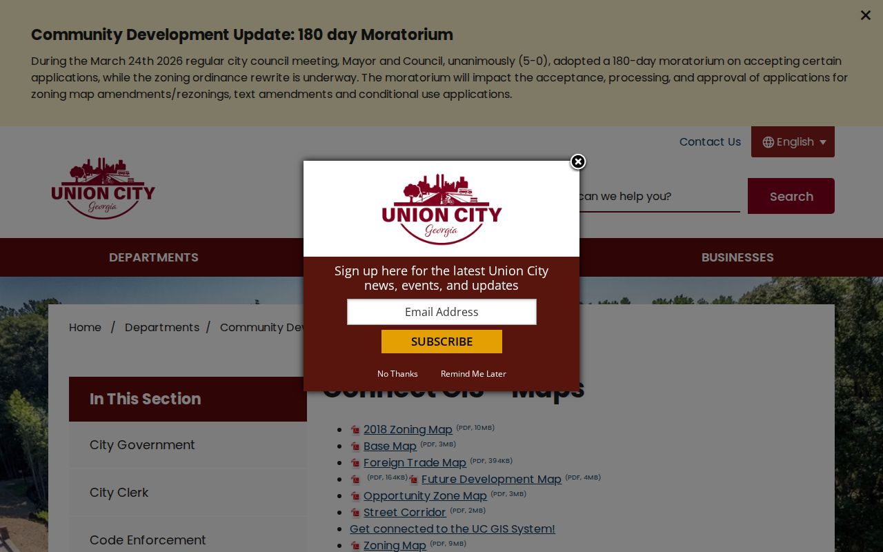Union City Connect GIS Maps hub for ZIP and city-line comparison